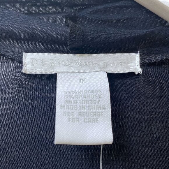 DESIGN HISTORY Sequin Cardigan Shrug Plus Size 1X Layered Look Tank Black NWT - Picture 6 of 9